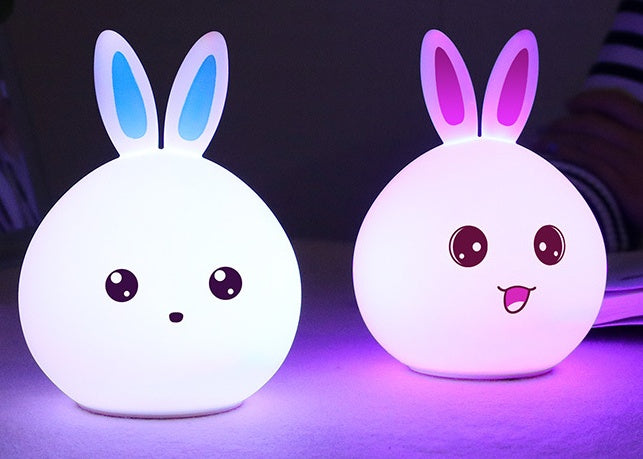 Cute Night Light Animal Rabbit Night Lamps With Colorful Lights