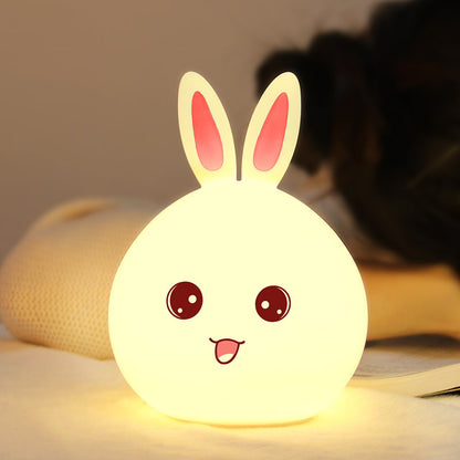 Cute Night Light Animal Rabbit Night Lamps With Colorful Lights